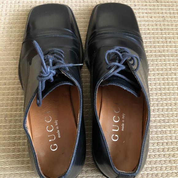 Gucci Men's Black Leather Oxford Shoes . - Picture 5 of 15